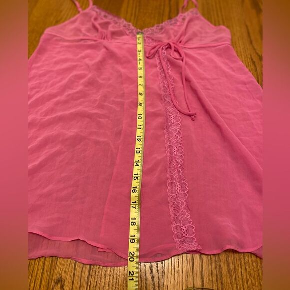Victoria Secret Sheer Lacey Pink Camisole Top - Picture 11 of 12